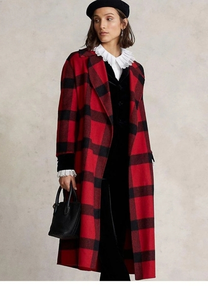 Ralph Lauren Ladies Buffalo Red Wool Coat - Picture 3 of 3